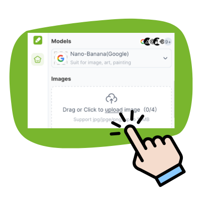 محرر صور AI: الخطوة 1 - حمل الصورة التي تريد تعديلها، JPG أو PNG تعمل