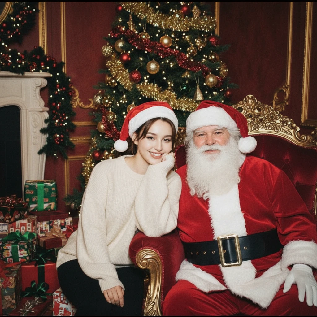AI Christmas Photo Generator Style: Photo with Santa