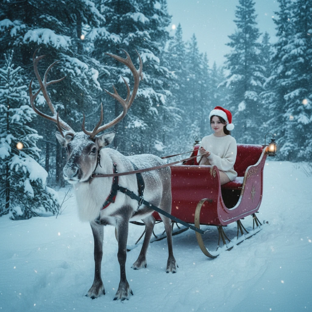 AI Christmas Photo Generator Style: Sleigh Ride