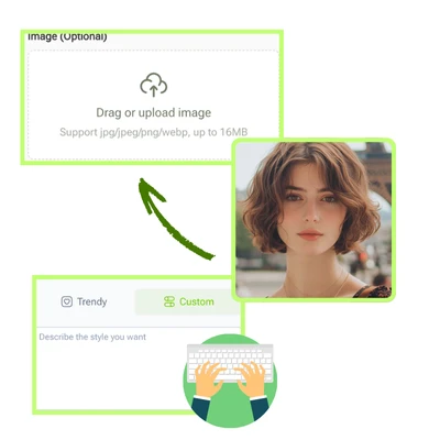 Générateur d’Avatar IA : Étape 1 : Téléchargez une Photo ou Saisissez un Texte