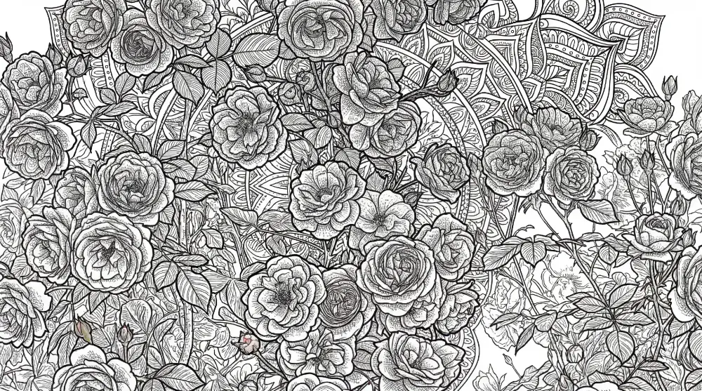 AI 着色页生成器示例：曼陀罗之后