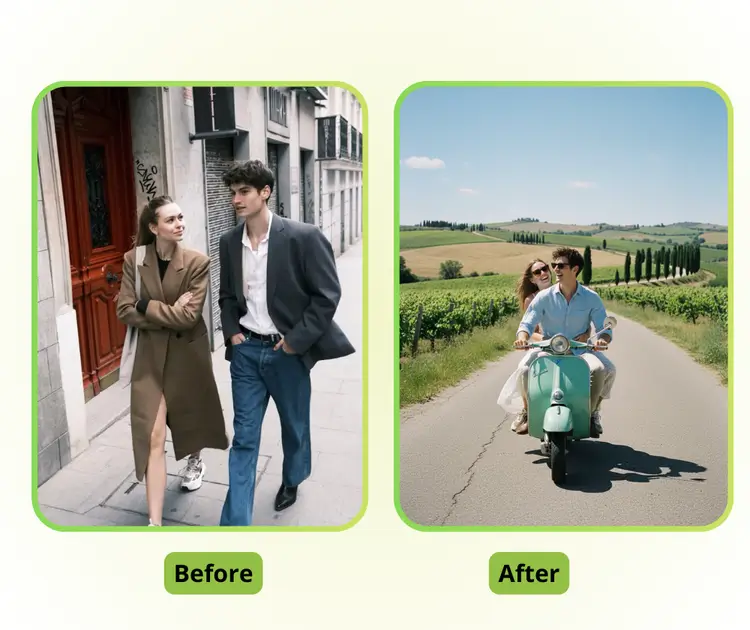 自然逼真的情侣效果