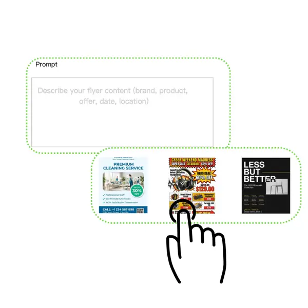AI传单制作器 - 步骤1：输入您的文字提示
