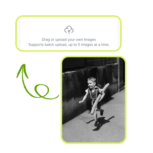 Colorizador de Imágenes con IA - Paso 1: Sube una Foto en Blanco y Negro