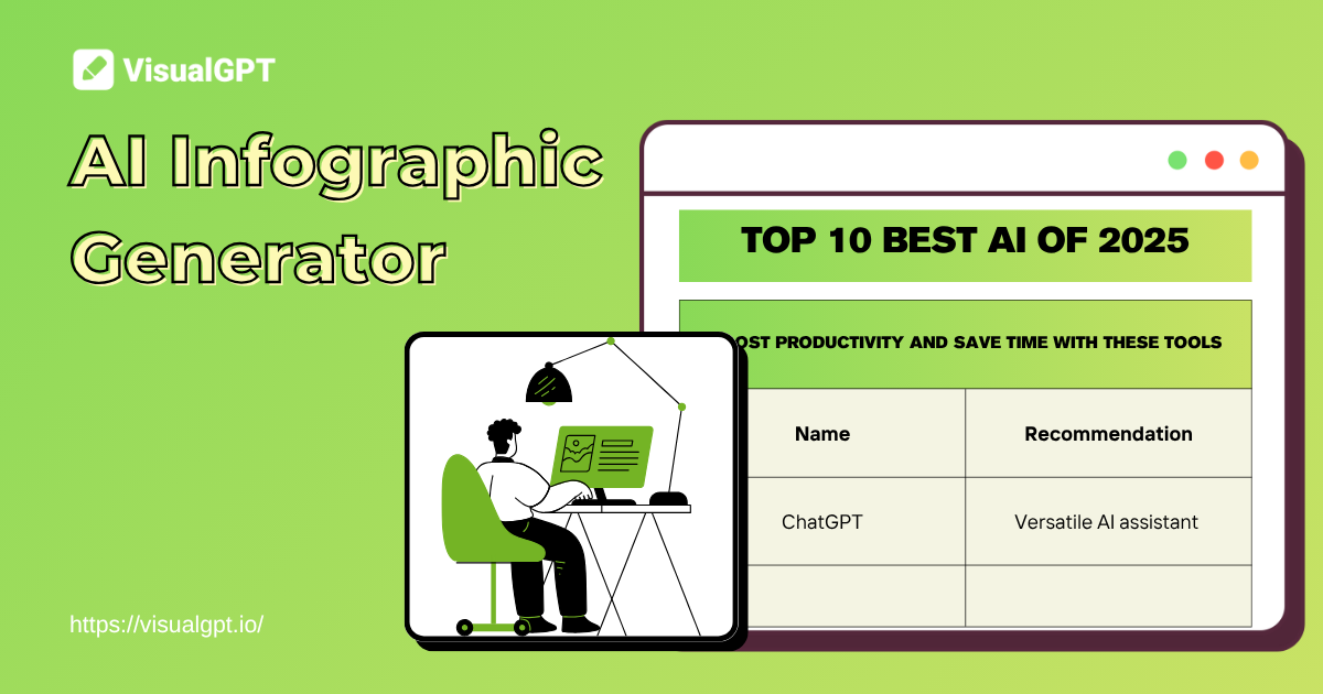 مولد الإنفوجرافيك بالذكاء الاصطناعي – إنشاء تصاميم فريدة، بدون قوالب