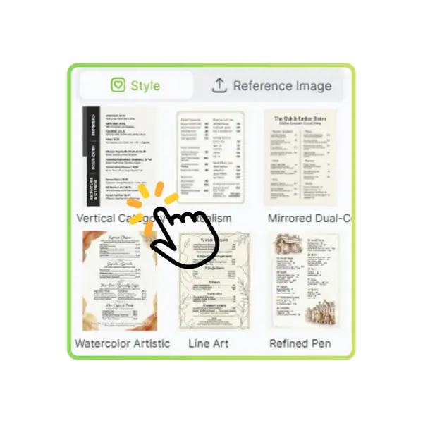 第2步：选择菜单风格预设