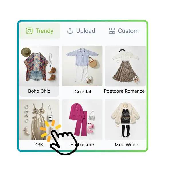 Как использовать Генератор одежды с искусственным интеллектом в 3 простых шага - Шаг 2: Выберите понравившийся готовый стиль одежды