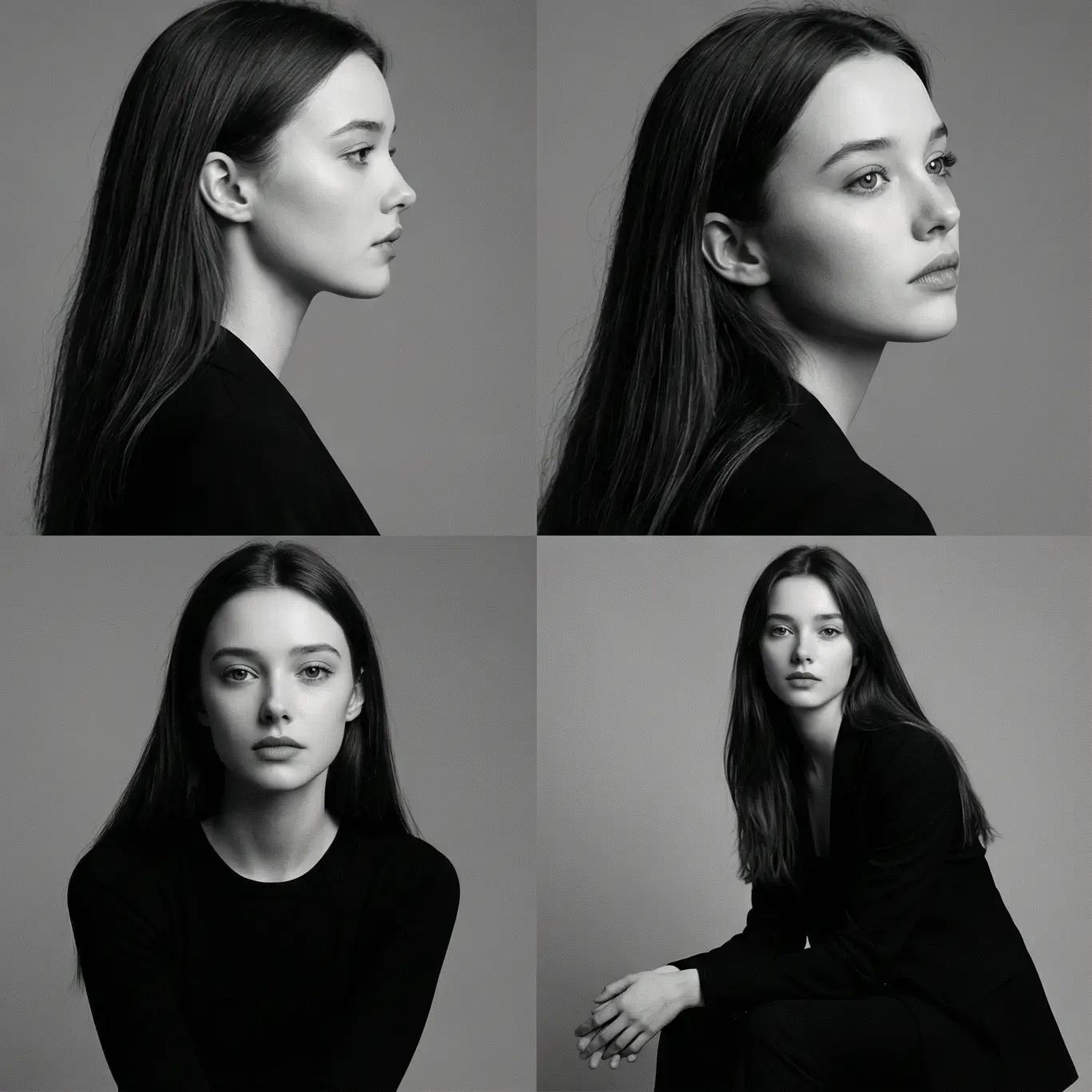 AI Photo Grid Maker Style: Чёрно-белый - VisualGPT