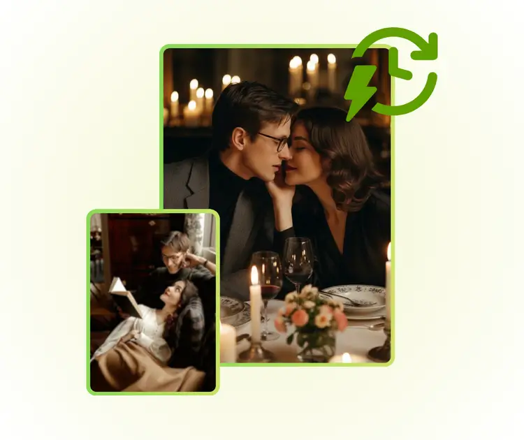 无需任何准备，一键生成情人节照片