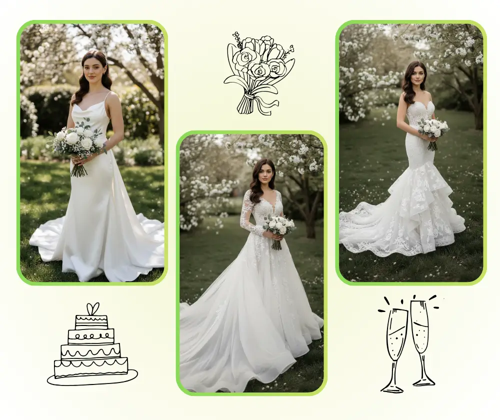 Generador de Fotos de Boda con IA: Previsualiza Vestidos y Peinados de Boda