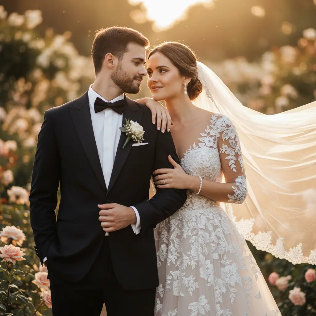 Wedding Photo Style: Jardín Dorado - VisualGPT