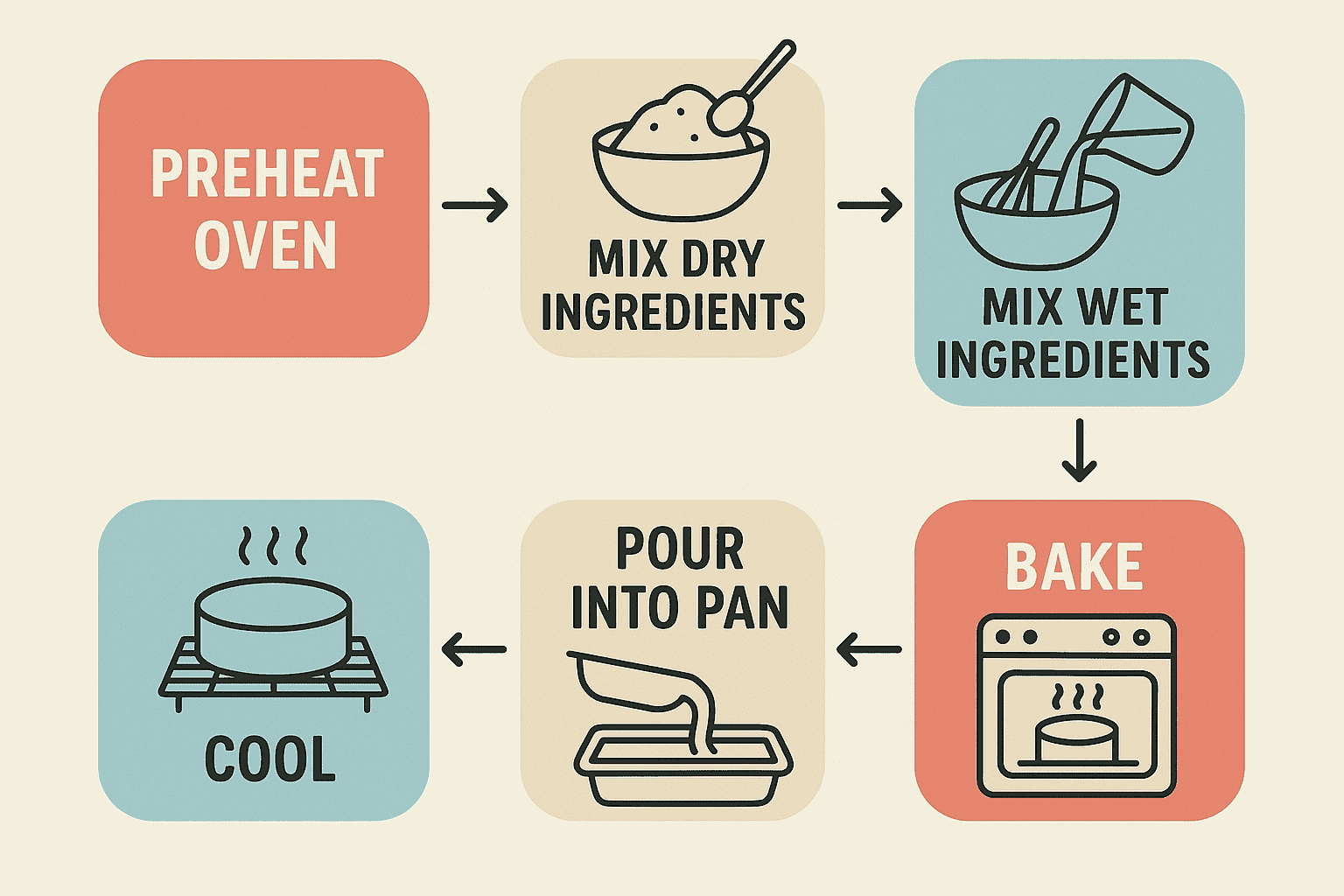 Flowchart of cake making