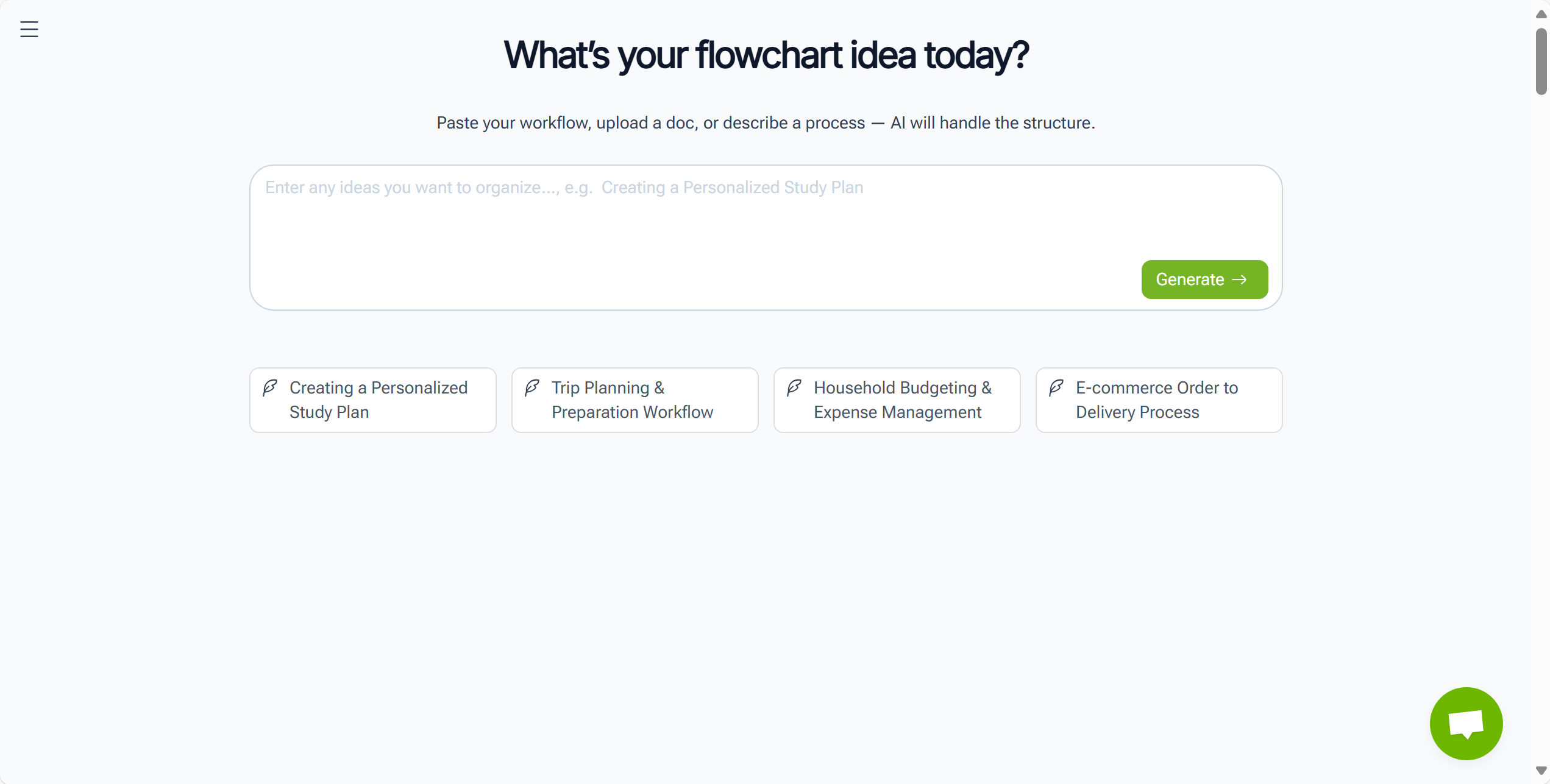 Open the AI flowchart generator