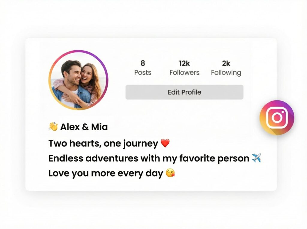 Matching Love Bio and Profile Photo for Couples