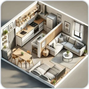 Room Style: إسقاط ثلاثي الأبعاد متساوي القياس - VisualGPT