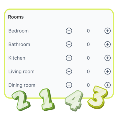 مولد مخطط الطابق بالذكاء الاصطناعي: الخطوة 1: اختر عدد الغرف التي تحتاجها
