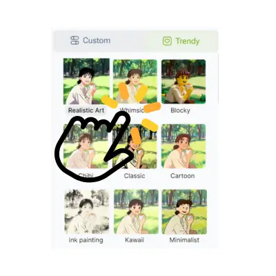 照片转卡通: 步骤 2 - 选择或描述您的风格