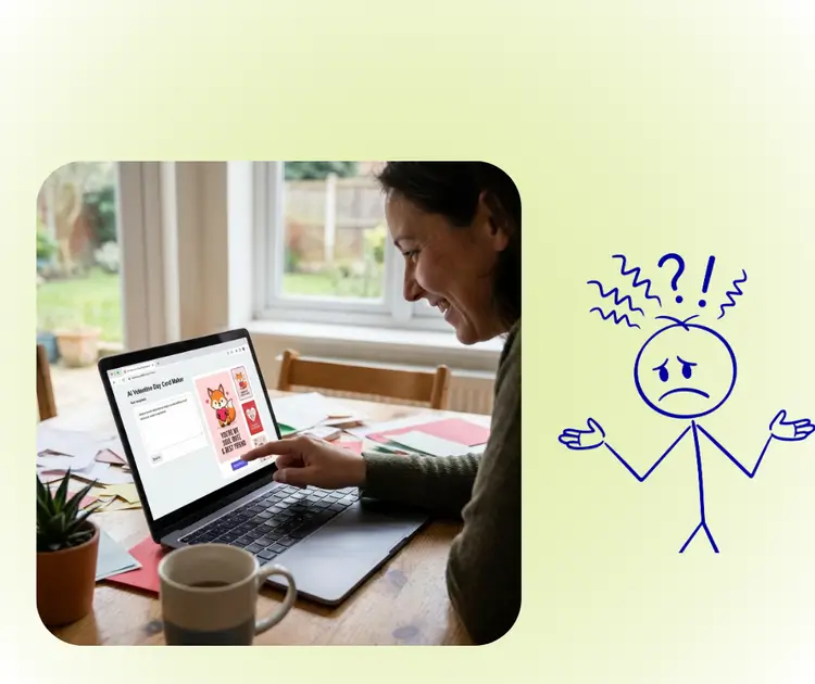 AI 情人节贺卡制作器 – 难以找到完美贺卡？