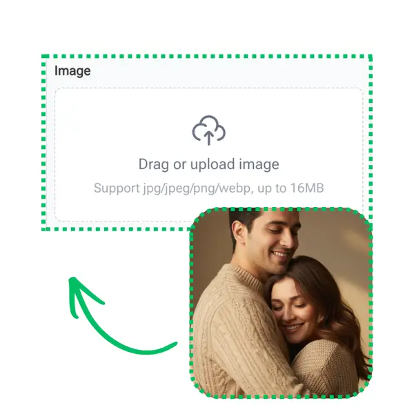 AI 情人节背景生成器 - 步骤 1：用一个清晰的提示输入您的想法